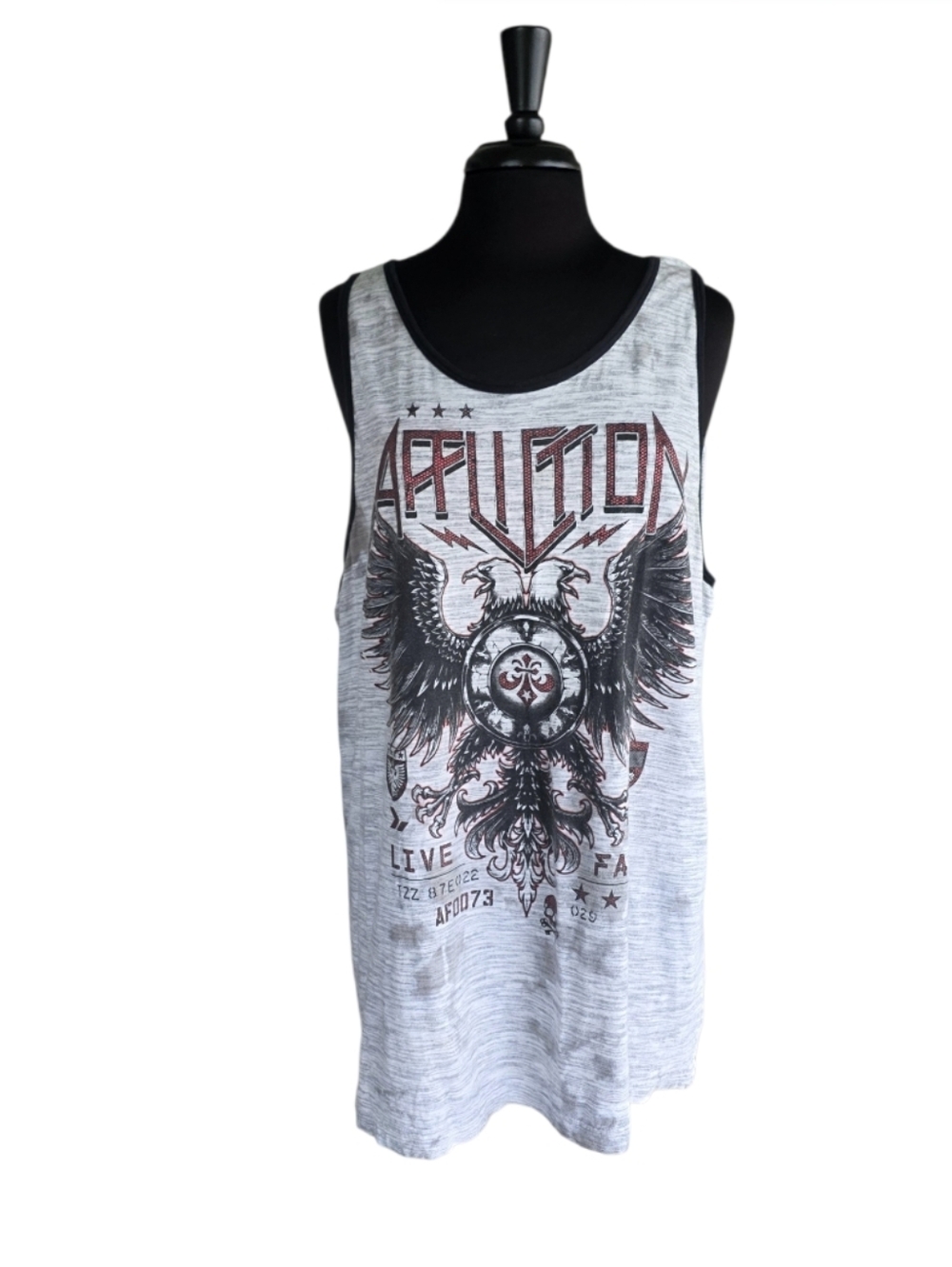 Affliction XL Y2K Bikercore Biker Grey Graphic Tank Top Retro Summer Vibes